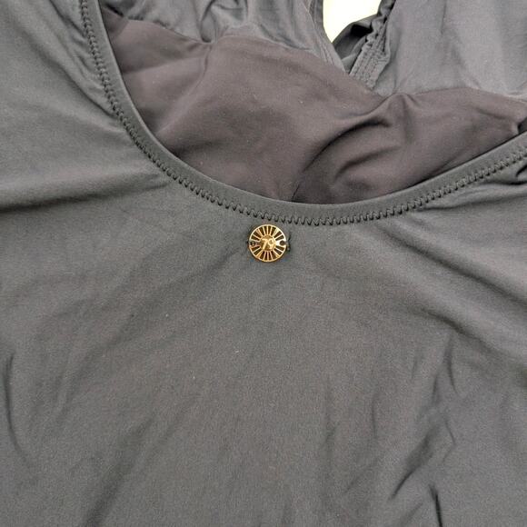 Sunshine 79 Women's Halter One Piece Swimsuit Self-Tie Front Black Size 10 - Picture 7 of 9